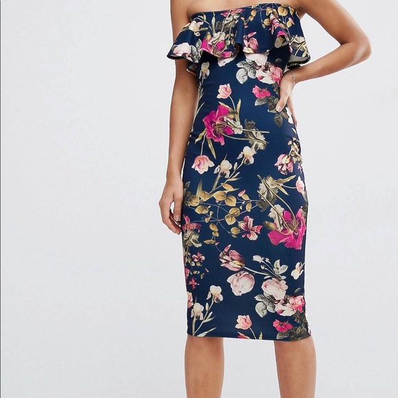 ASOS RUFFLE MIDI DRESS - Picture 6 of 8